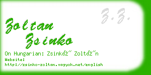 zoltan zsinko business card